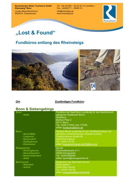 „Lost & Found“ - Rheinsteig