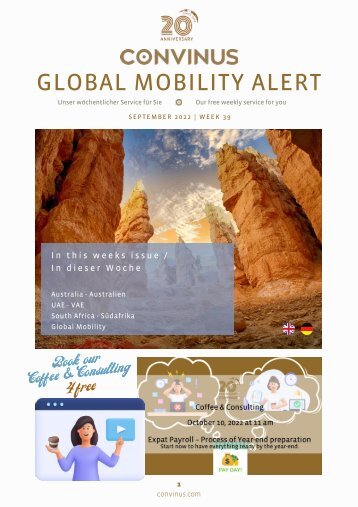 CONVINUS Global Mobility Alert KW 39.2022