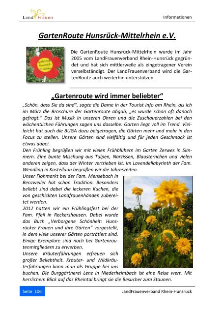 GartenRoute Hunsrück-Mittelrhein eV - LandFrauenverband Rhein ...