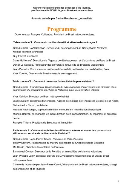 Programme - Brest