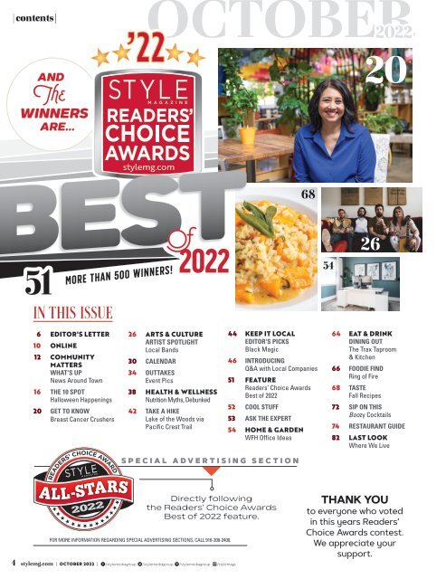 Style Magazine - Readers Choice Awards - Roseville Granite Bay Rocklin 2022