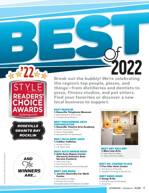 Style Magazine - Readers Choice Awards - Roseville Granite Bay Rocklin 2022