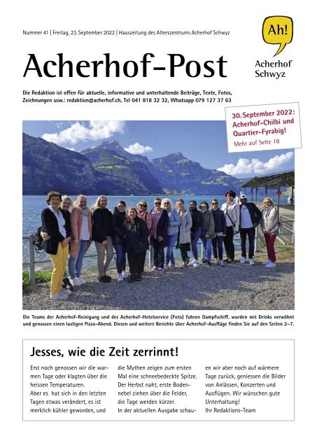 Acherhof-Post Nr. 41 | 23. September 2022