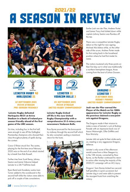 Leinster Rugby 2022/23 Season Ticket Holder's Guide