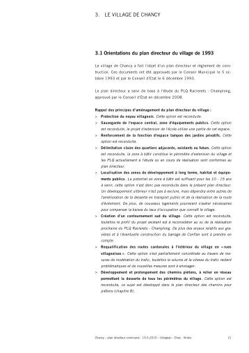 3. LE VILLAGE DE CHANCY 3.1 Orientations du ... - Etat de Genève