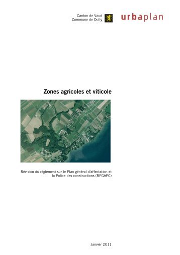 Zones agricoles et viticole - Commune de Dully