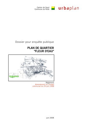 PLAN DE QUARTIER "FLEUR D'EAU" - Rolle