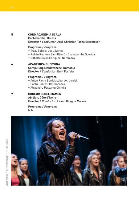 SING FOR GOLD 2022 - Program Book