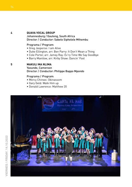 SING FOR GOLD 2022 - Program Book