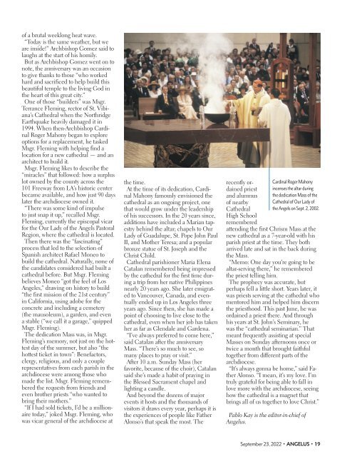 Angelus News | September 23, 2022 | Vol. 7 No. 19