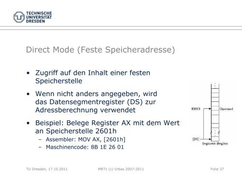 Befehlssatzarchitektur - Fakultät Elektrotechnik und ...