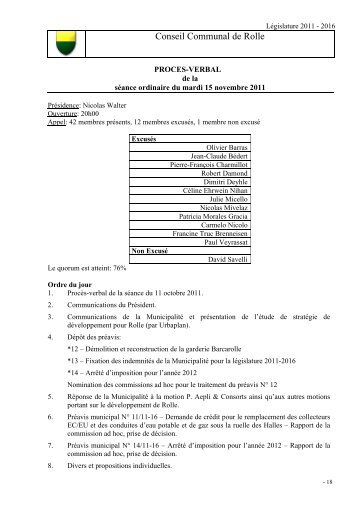 Conseil Communal de Rolle