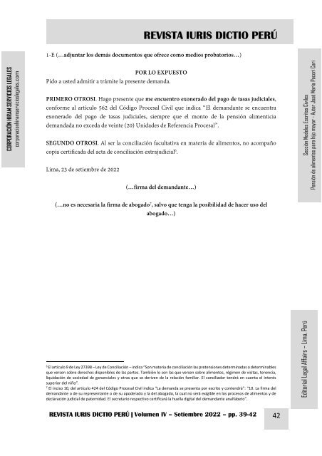 MODELO DEMANDA ALIMENTOS PARA HIJO MAYOR DE EDAD - AUTOR JOSÉ MARÍA PACORI CARI