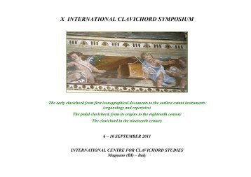 x international clavichord symposium - Musica Antica a Magnano