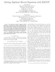 IV01-01: Solving Algebraic Riccati Equations with SLICOT