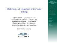 Modelling and simulation of ice/snow melting