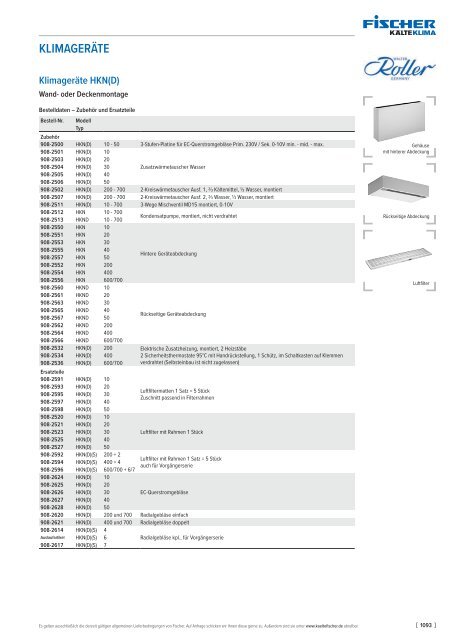 Fischer Katalog 32 // Gruppe 9 // Klimatechnik & Kühlzellen