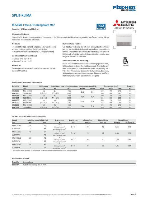 Fischer Katalog 32 // Gruppe 9 // Klimatechnik & Kühlzellen