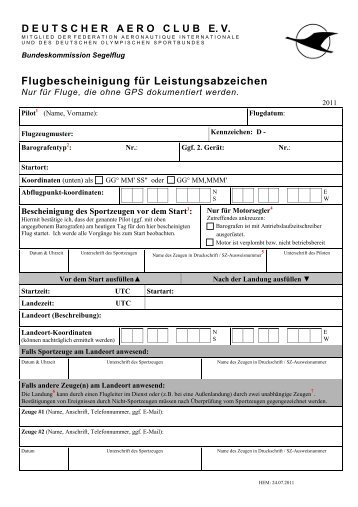 Flugbescheinigung für Leistungsabzeichen - DAeC Deutscher ...