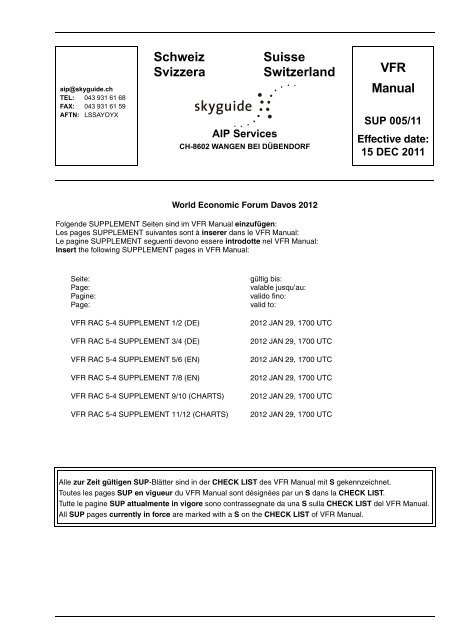 Schweiz Suisse Svizzera Switzerland VFR Manual - Airport Samedan