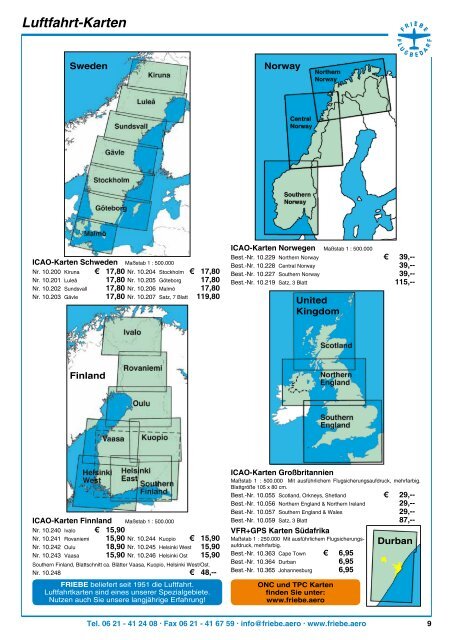 Luftfahrt-Karten