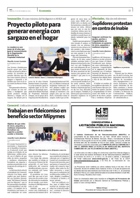 Edición impresa, martes 27 de septiembre de 2022