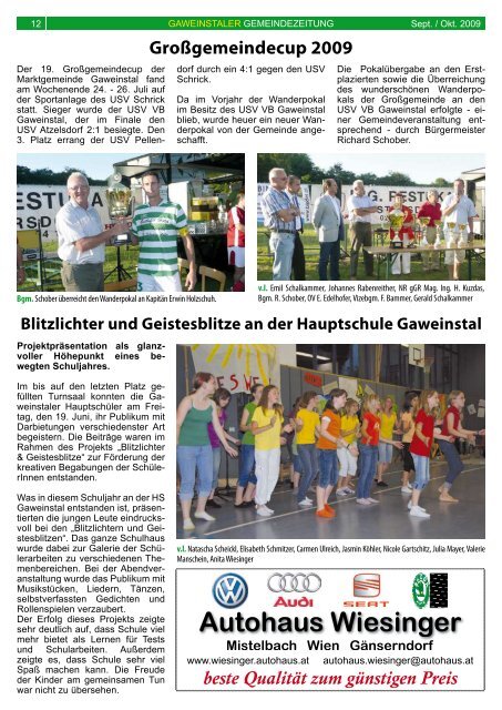 Gemeindezeitung - September/Oktober 2009 - Gaweinstal