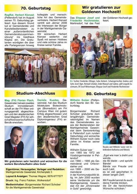 Gemeindezeitung - September/Oktober 2009 - Gaweinstal