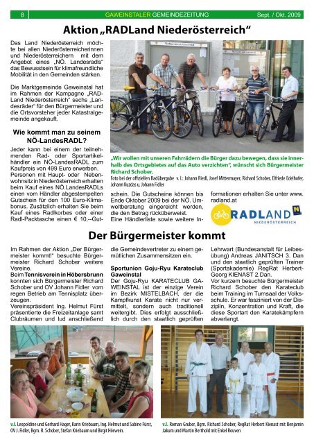 Gemeindezeitung - September/Oktober 2009 - Gaweinstal