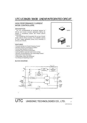 UTC UC3842B / 3843B LINEAR INTEGRATED CIRCUIT