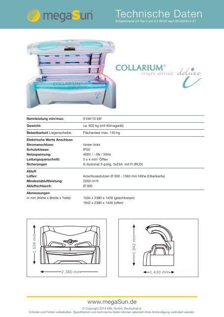 Datenblatt Collarium Deluxe i