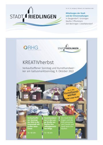Amtliches Mitteilungsblatt Riedlingen 28.09.2022