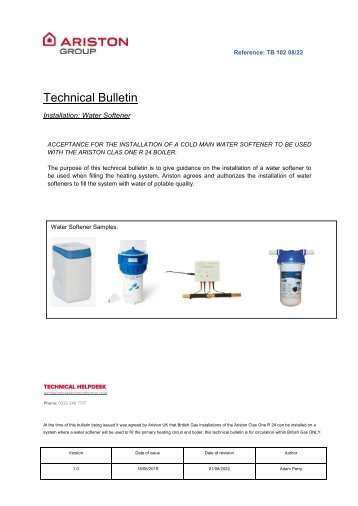 Installation Water Softener 