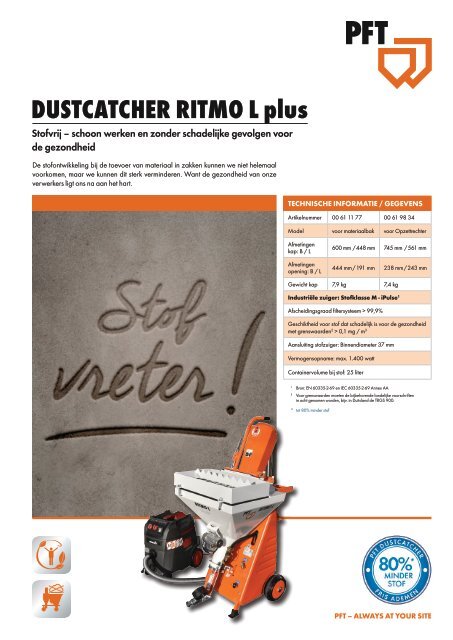 PFT DUSTCATCHER voor RITMO L plus_nl