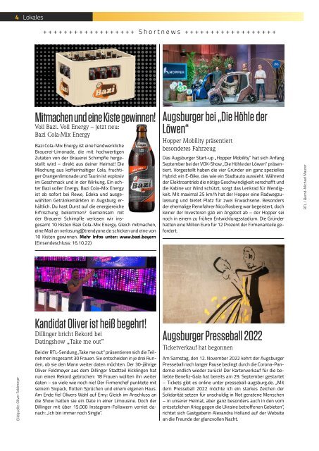 TRENDYone | Das Magazin – Augsburg – Oktober 2022