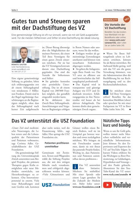 vznews, Schweiz deutsch, November 2022, Ausgabe 133