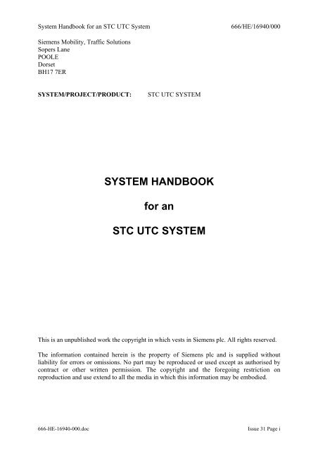 UTC System Handbook - Siemens