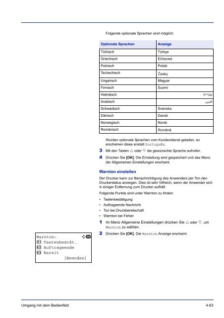 Menu Map - Utax