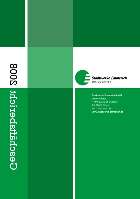 Geschäftsbericht 2008 - Stadtwerke Emmerich