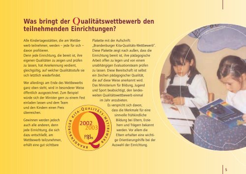 Brandenburger Kita-Qualitätswettbewerb 2002/2003