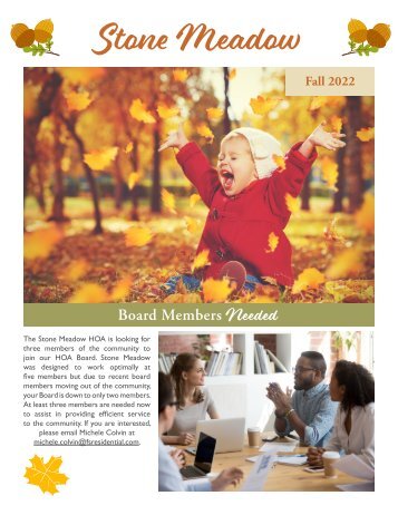 Stone Meadow 2022 Fall Newsletter