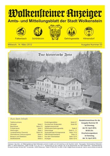 Amts- und Mitteilungsblatt der Stadt Wolkenstein Amts- und ...