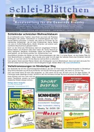 Schlei-Blättchen Januar 2013 - Schleiblatt Verlag