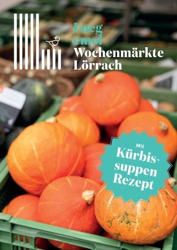 Lörrach Herbst Wochenmarkt Flyer mit Rezept Kürbissuppe