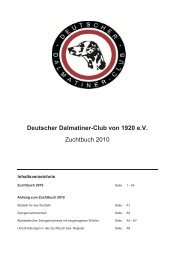 Zuchtbuch 2010 Deutscher Dalmatiner-Club von 1920 e.V.