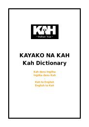 KAYAKO NA KAH Kah Dictionary - Jonta, Zemaro na 13, 2012