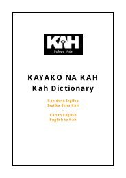 KAYAKO NA KAH Kah Dictionary - Jonta, Zemaro na 13, 2012