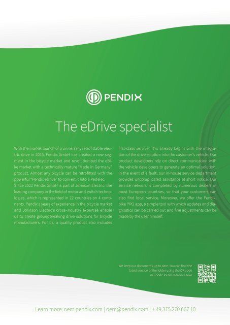 The modular hub drive system - Pendix eDrive IN