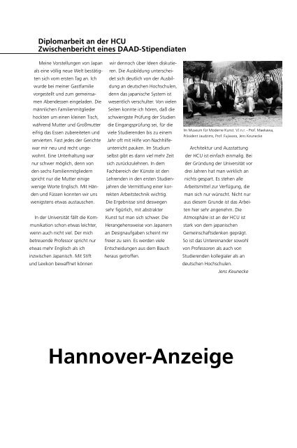 Blickpunkt Zukunft - Hochschule Hannover