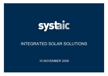 INTEGRATED SOLAR SOLUTIONS